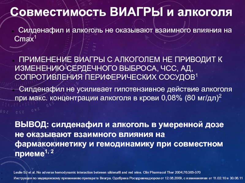 Совместима ли Виагра с алкоголем и можно ли принимать Виагру с.